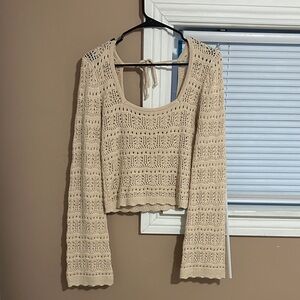 Women's Cream Crochet Top
